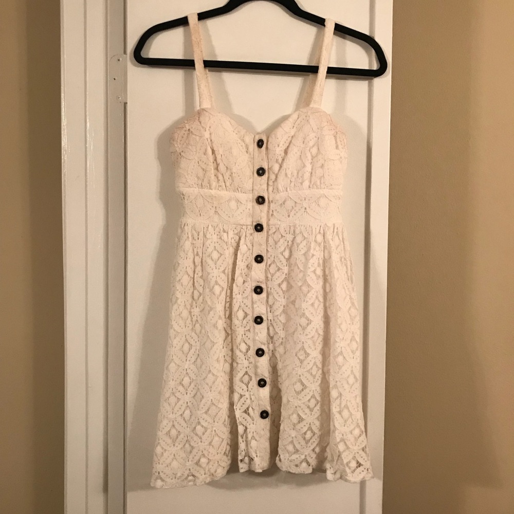 White Dress with Buttons down the front.